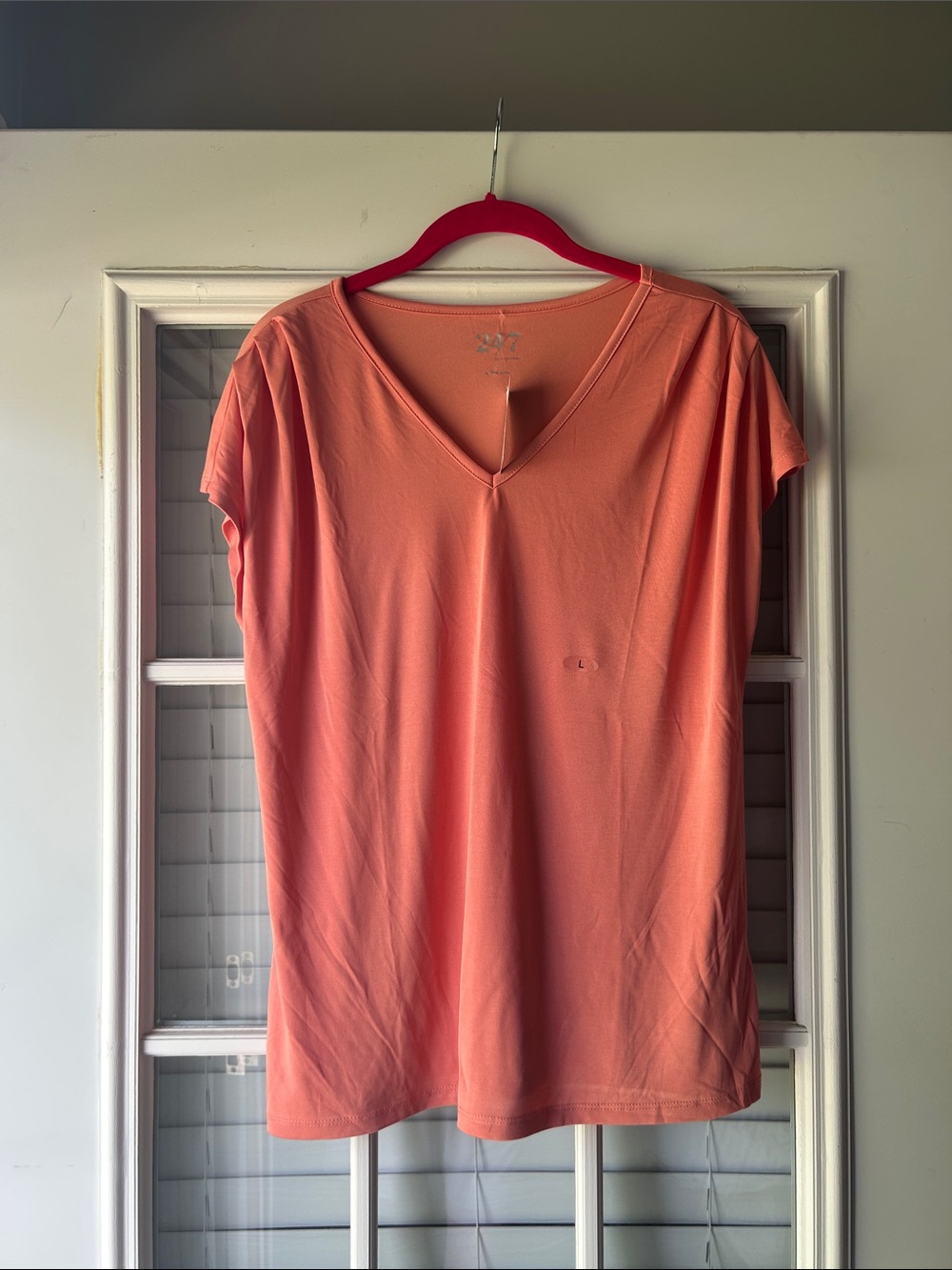 Maurices Coral V-Neck Short Sleeve Tee